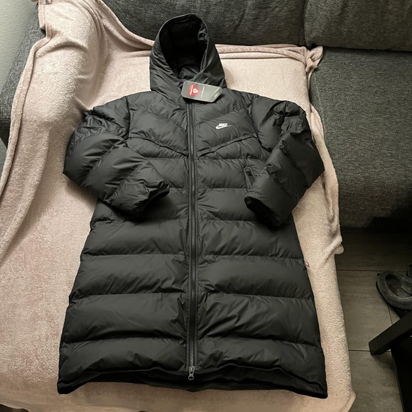 Nike Other - Nike Storm-FIT Parka Coat Mens Small Black Long Puffer Hooded FB8189-010